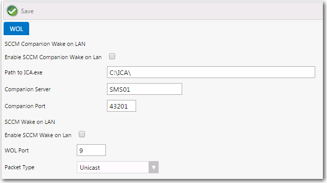 Settings &gt; Wake On Lan View